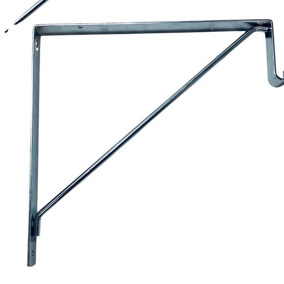 Heavy Duty Steel Fixed Shelf & Rod Support Brackets - set of 2 - Picture 2 of 6